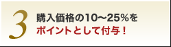 3.購入価格の15％をポイントとして付与！